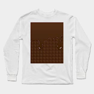 Chocolate big drops, melting on cocoa waffle print Long Sleeve T-Shirt